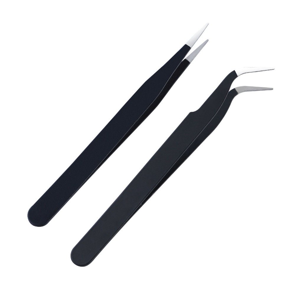 Diy Electronics Supplies - 2Pcs Precision Anti-Static Tweezers ESD Straight