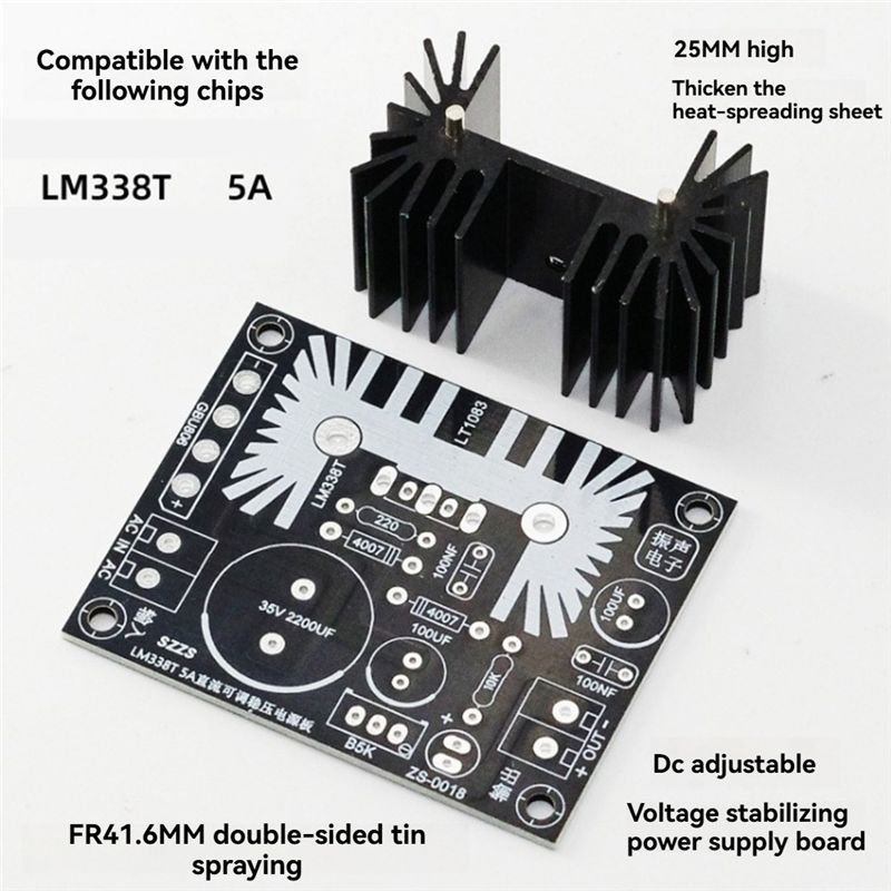 LM338 5A Output Adjustable Lin - Diy Electronics Power Supply recension och pris