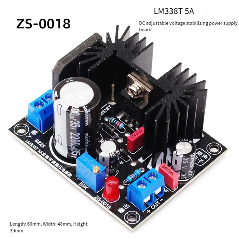 LM338 5A Output Adjustable Lin - Diy Electronics Power Supply recension och pris