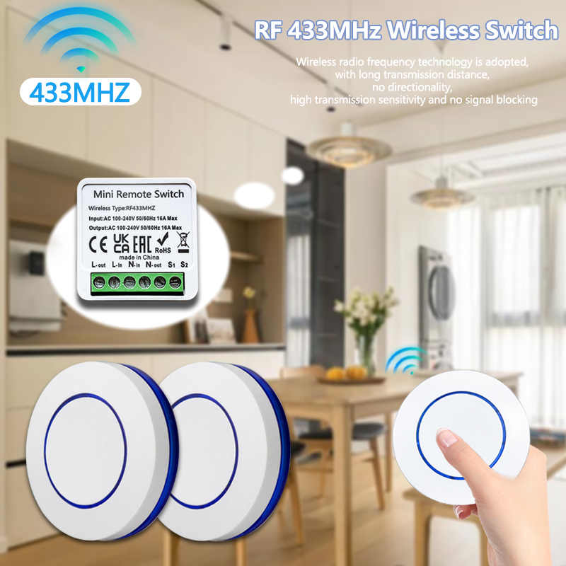 433HMz Wireless Light Switch 1 - Diy Electronics Button recension och pris